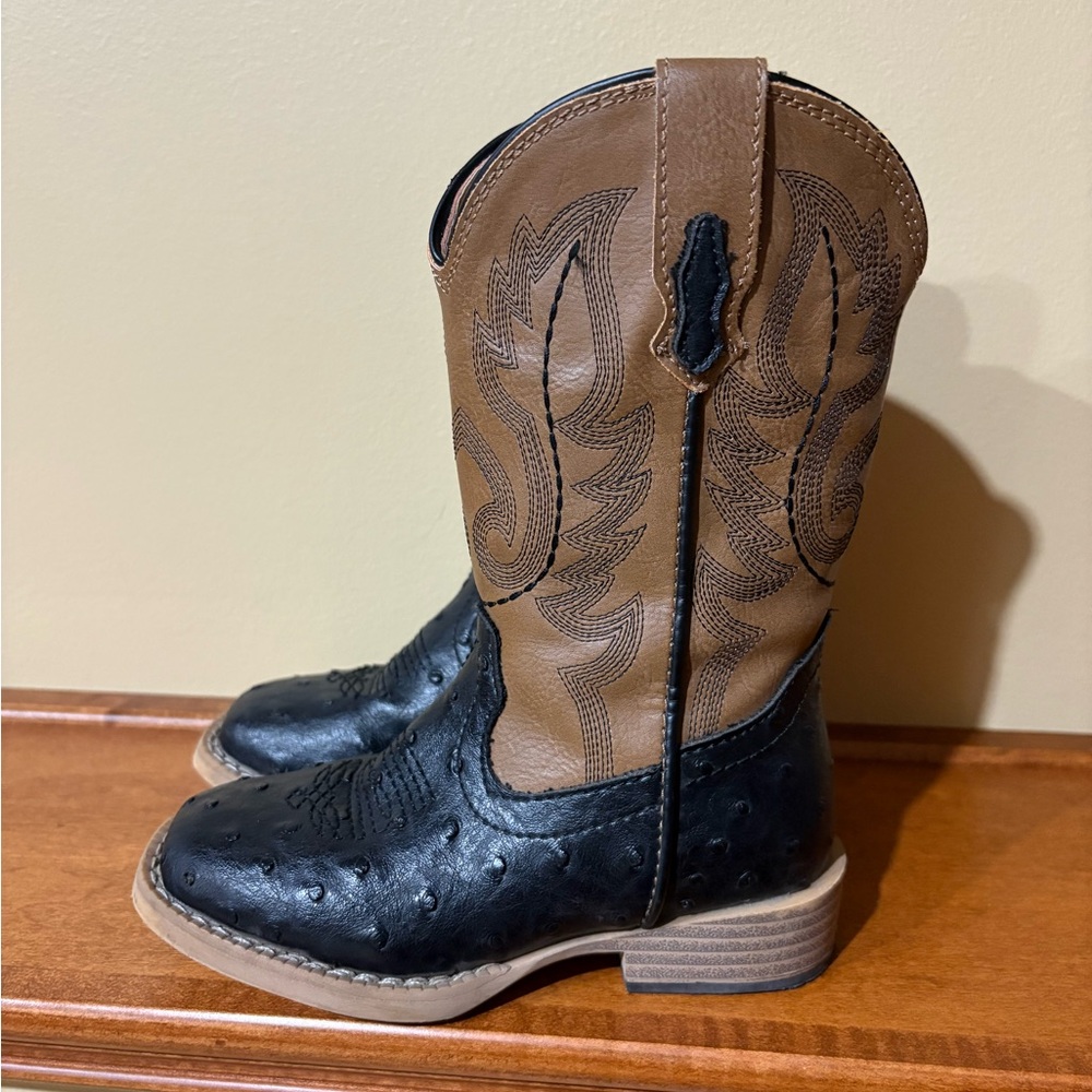 Roper Kids Boots in Black and Brown Size 9 toddler